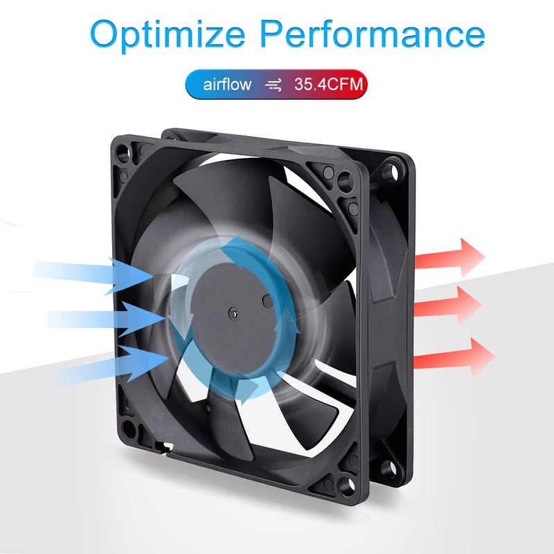 GDSTIME 80mm x 20mm 8020 12V Dc Brushless Cooling Fan Sleeve Bearing 2Pin - Image 3
